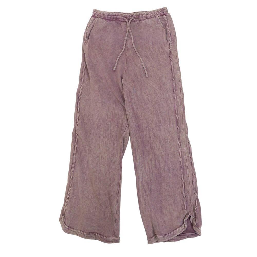 Three Bird Nest So Comfy Wide Leg Pants Womens M Pink Boho Lounge Mineral Wash